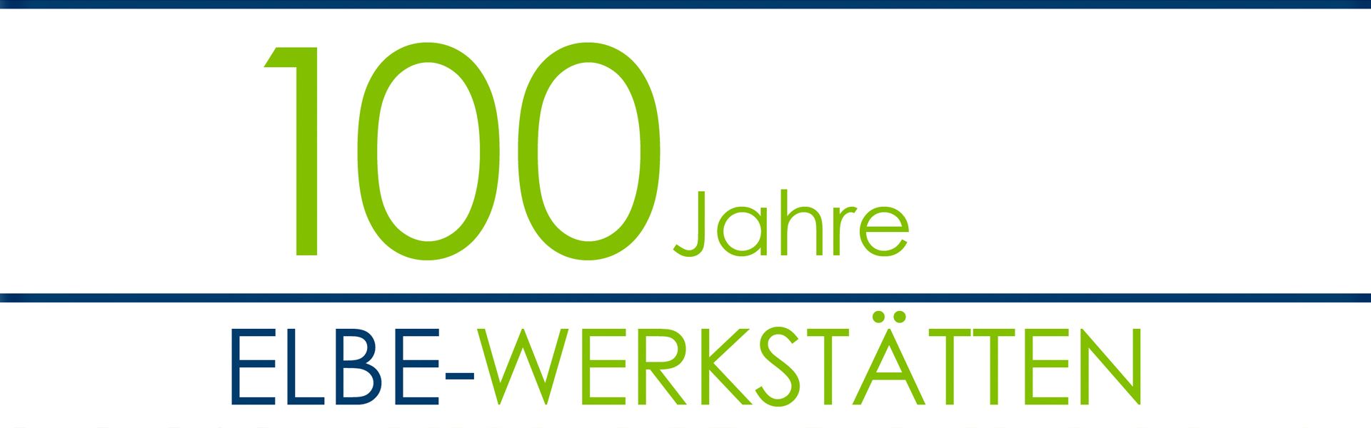 Jubiläumslogo 100 Jahre Elbe Werkstätten.